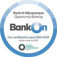 Sello oficial Bank On Approved